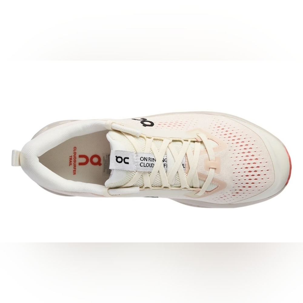 Size 9 On CloudsurferTrail 2. Running Women's White and Coral Athletic Shoes - Picture 5 of 11